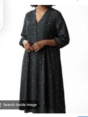 Penningtons Black Midi Dress with Pink Floral Motif